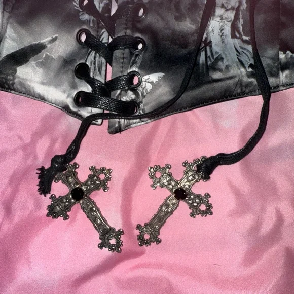 NWT Dolls Kill Widow Bound By Soul Waist Cincher Corset Size L/XL - Picture 12 of 15